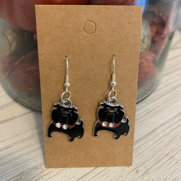 Bulldog Dangle Earrings - Picture 1 of 1